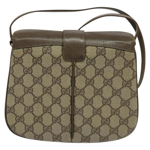 GUCCI GG Supreme Web Sherry Line Bag PVC Beige Gold 10 02 037 Auth 119034 - Picture 2 of 16